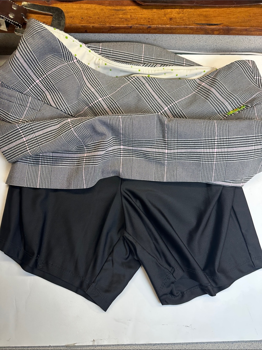 Swing Control Performance Athletic Skort, Stretch Glen Plaid, Women's 18 - Picture 8 of 14